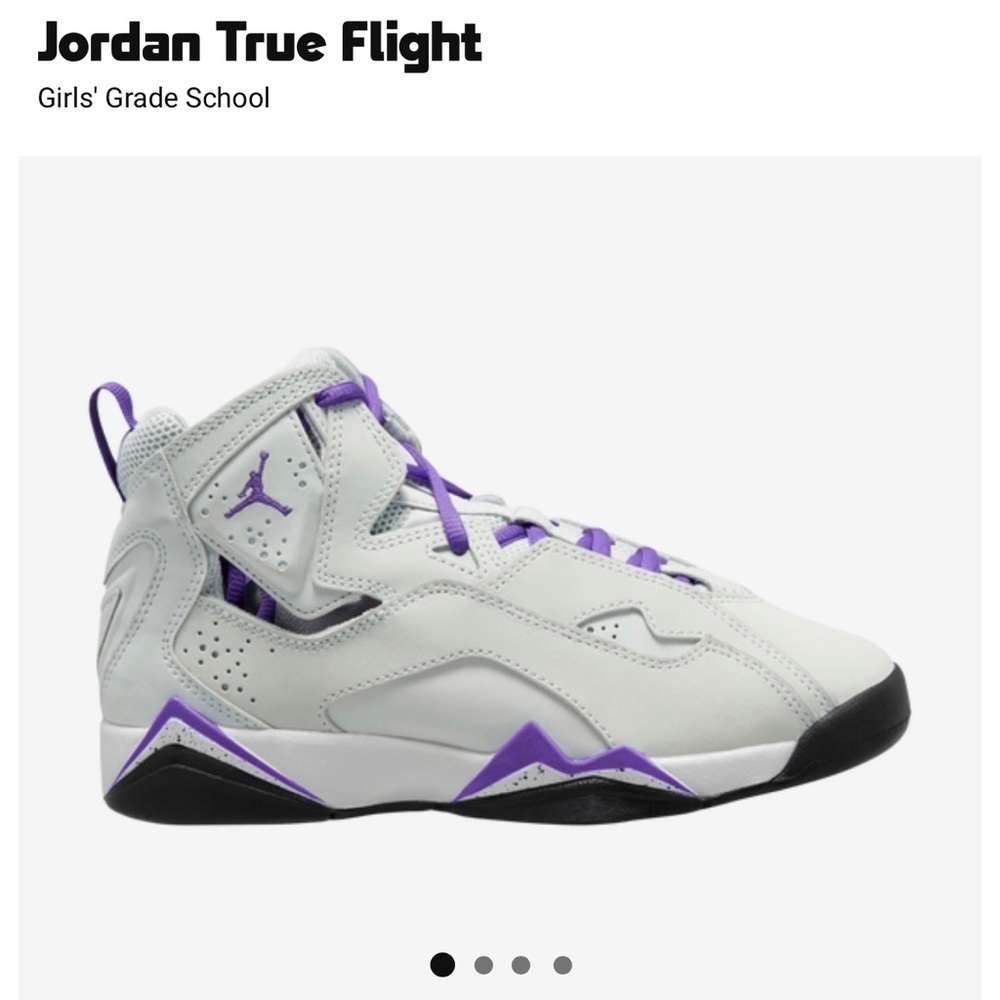 Jordan True Flight Girls' Sneakers in White and Purple